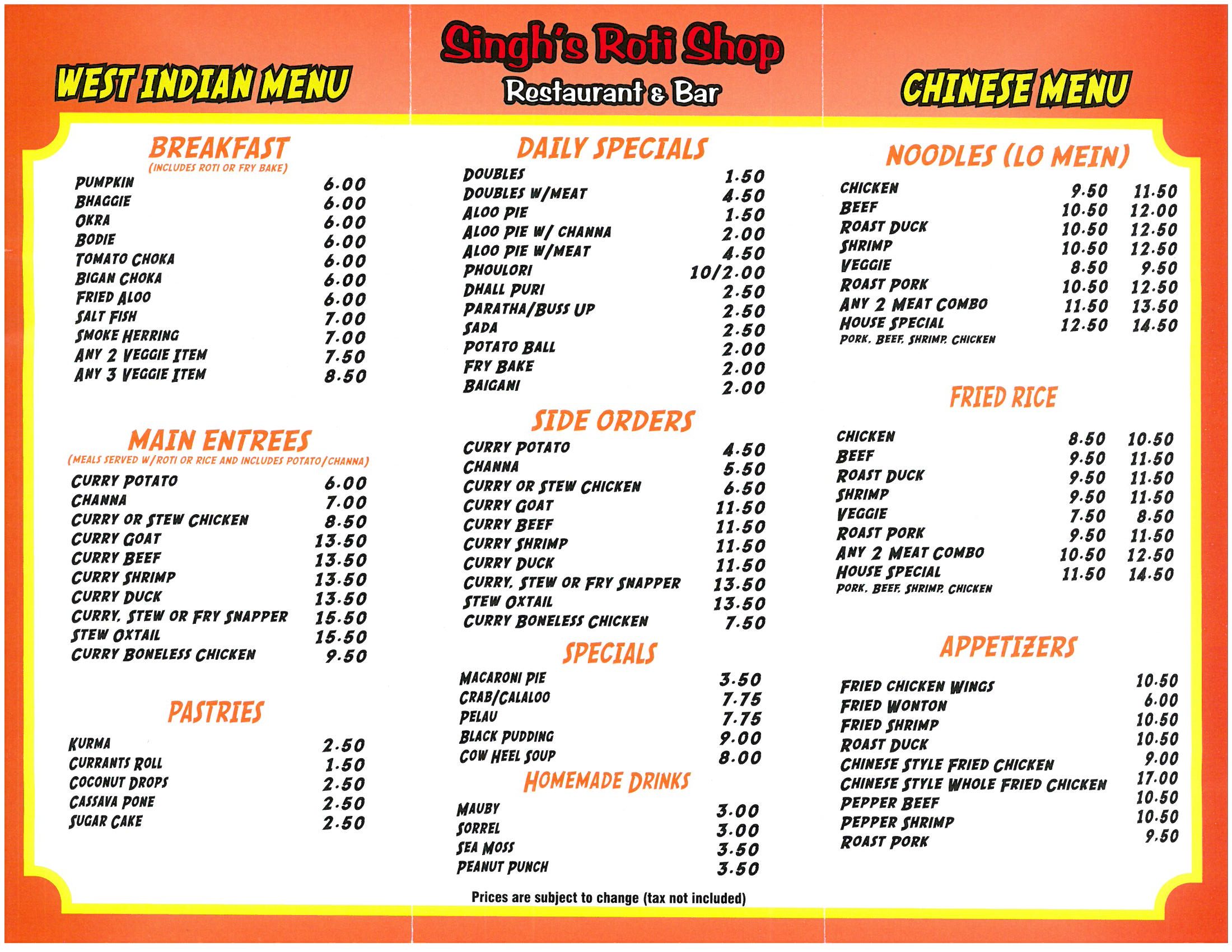 Singh’s Roti Shop – The Saboscrivner